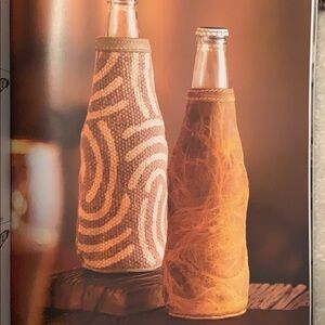 Myra leather zip up beer bottle holder koozie